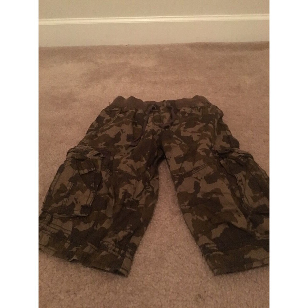 Cherokee Boys Shorts Elastic Waist Drawstring Pull On Camouflage Size XS